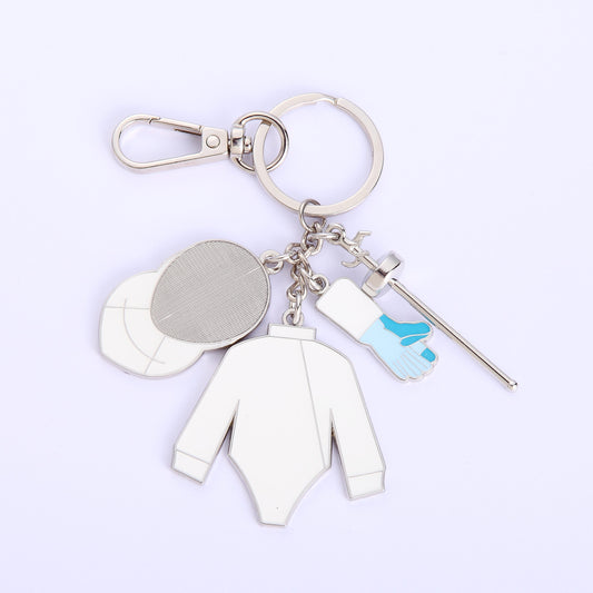 Fencing Metal Keychain