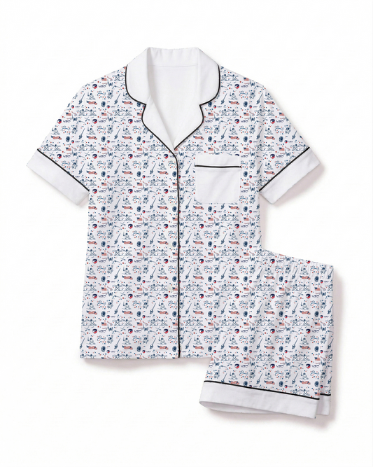 Whimsy Fencing Adult PJ Short Set