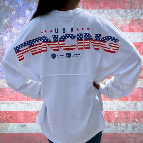 Flag Print Letters Spirit Jersey