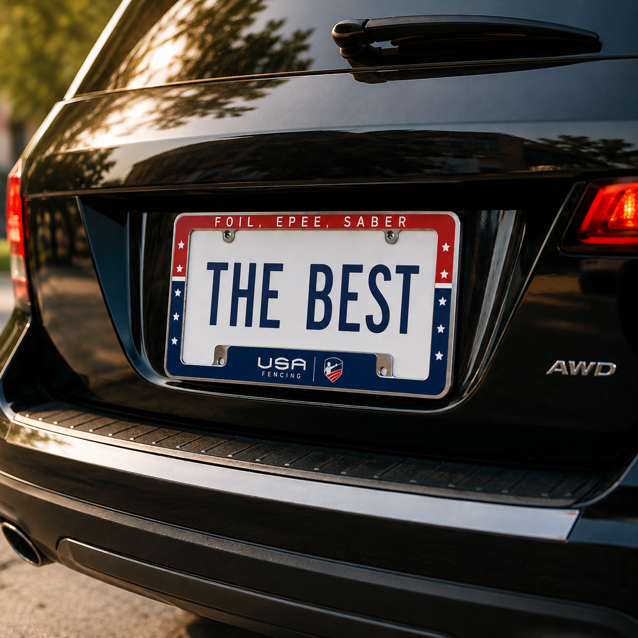 USA Fencing License Plate Frame