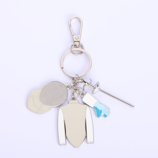 Fencing Metal Keychain