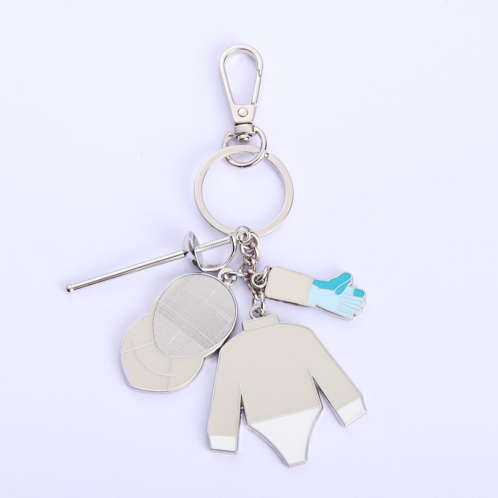 Fencing Metal Keychain