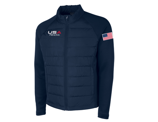 USA FENCING MENS HYBRID PUFFER JACKET
