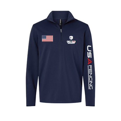 PERSONALIZED USA FENCING MENS PERFORMANCE 1/4 ZIP