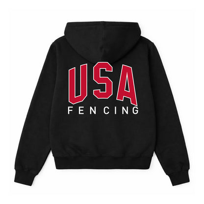 USA FENCING OVERSIZED BOYFRIEND FIT ZIP UP