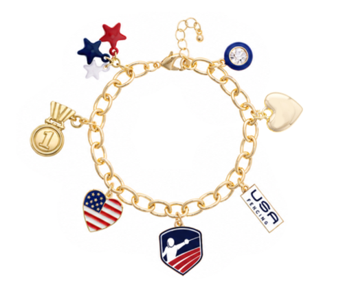 USA Fencing Enamel Charm Bracelet